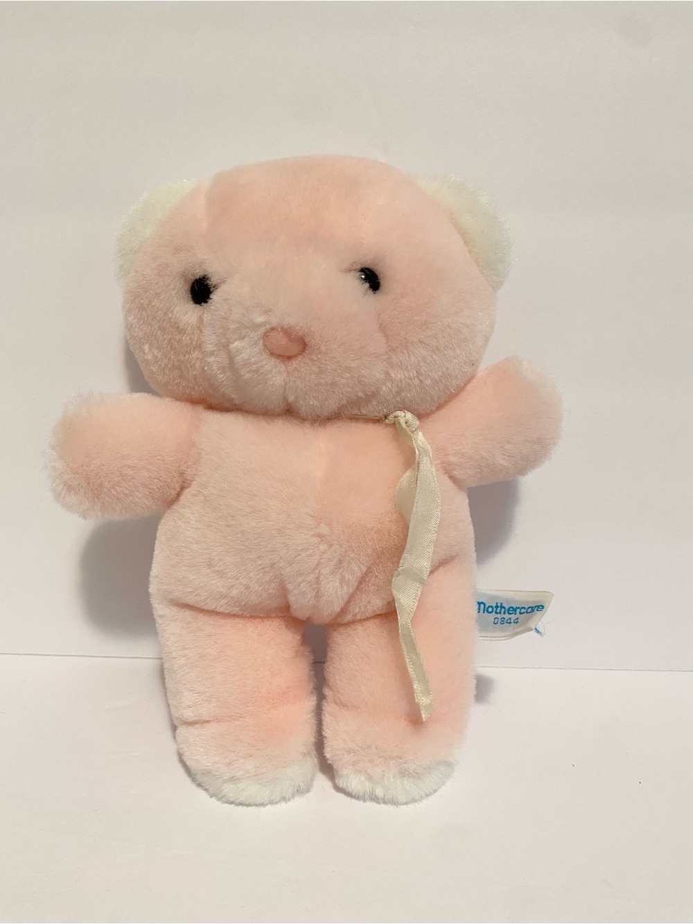 Mothercare Pink Teddy Bear Rattle Plush Vintage Stuffed Animal Toy 8” Lovey